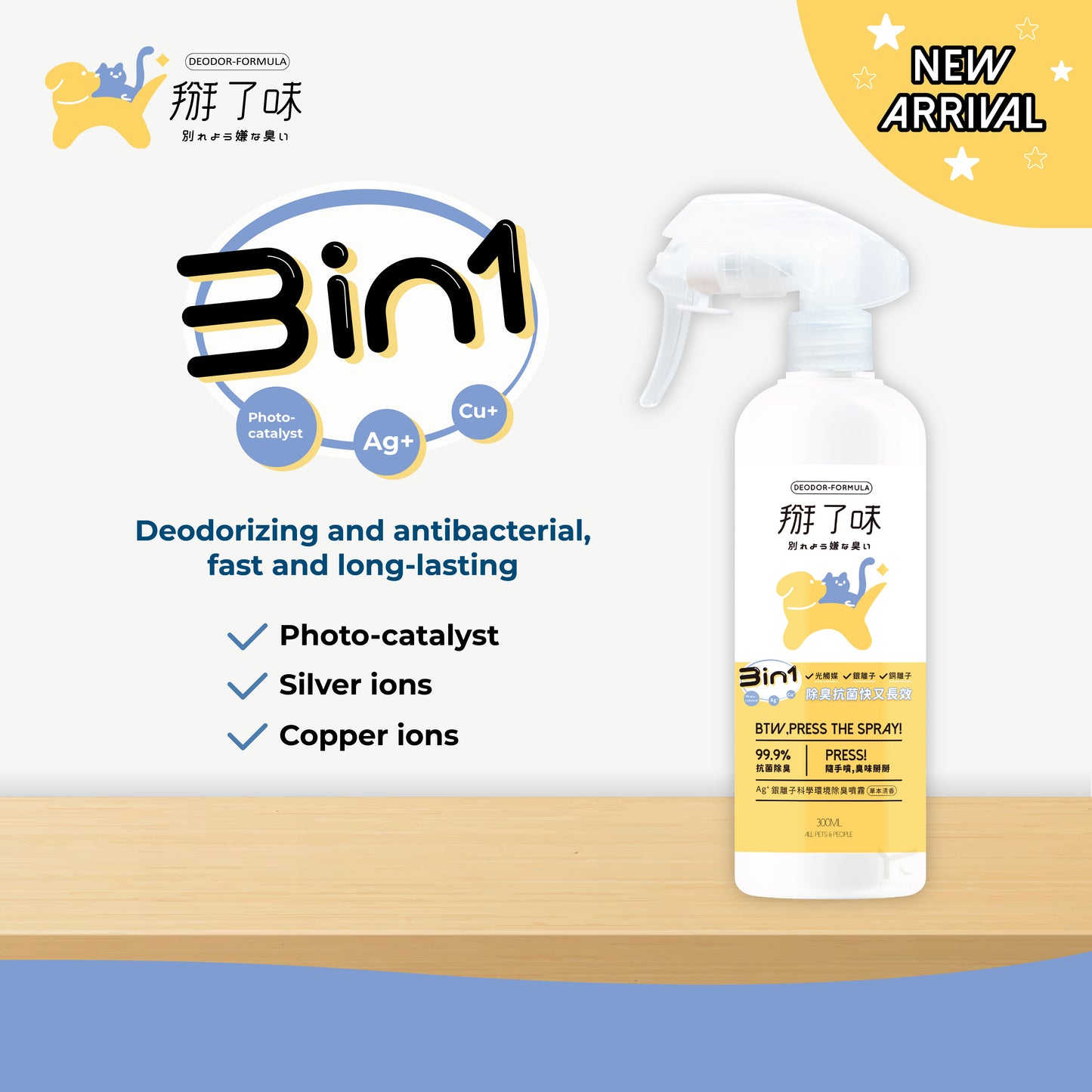 BTW Ag+ Deodor Spray |Easy-Carry 60ml|Regular 300ml|Refill 1000ml