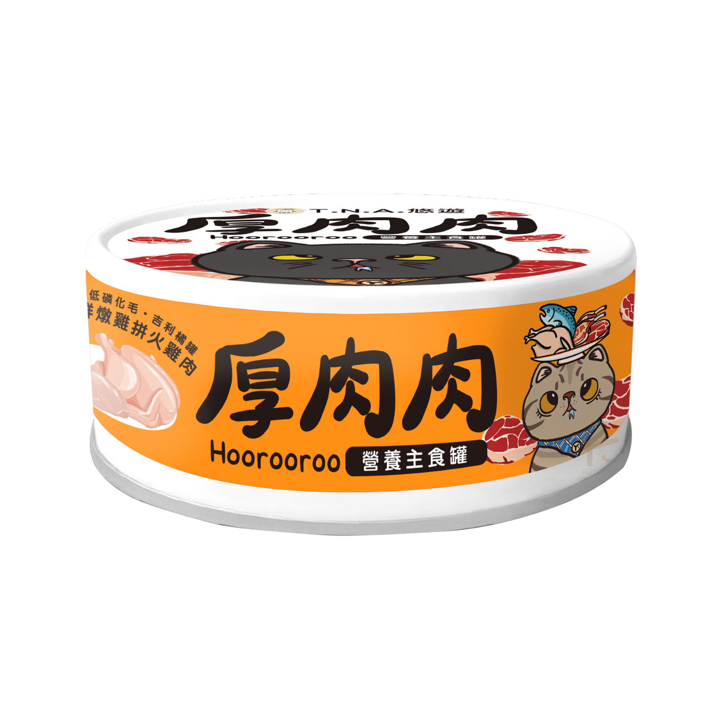 HOOROOROO Complete Canned CAT Food|Chicken & Turkey|Hairball Solution Recipe|80g