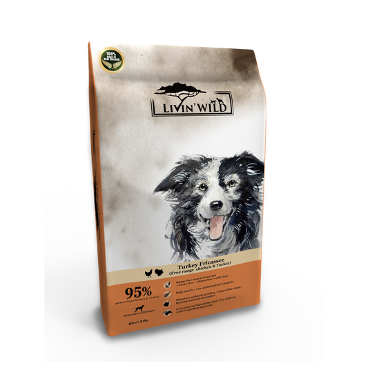 LIVIN' WILD Natural DOG Food|Turkey Fricassee|Turkey & Chicken Recipe|450g & 1.8kg
