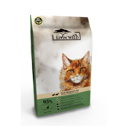 LIVIN' WILD Natural CAT Food|Goat Shepard's Pot|Lamb & Goat Recipe|450g & 1.8kg